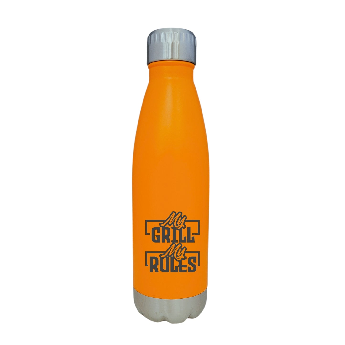 My Grill My Rules Cooking Theme Orange 17oz Water Bottle LA5127
