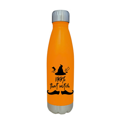 100 Percent That Witch Halloween Theme Orange 17oz Water Bottle LA5135