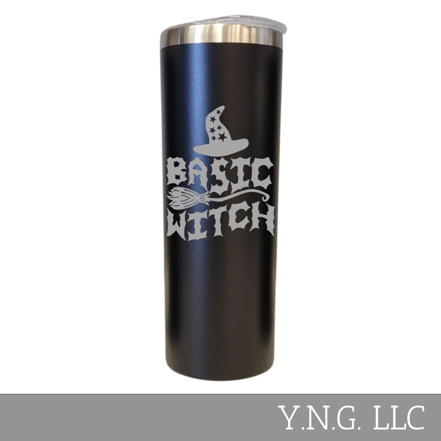 Basic Witch Halloween Theme Black 20oz Skinny Tumbler LA5138