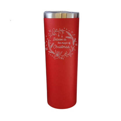 Believe in the Magic of Christmas Red 20oz Skinny Tumbler LA5165