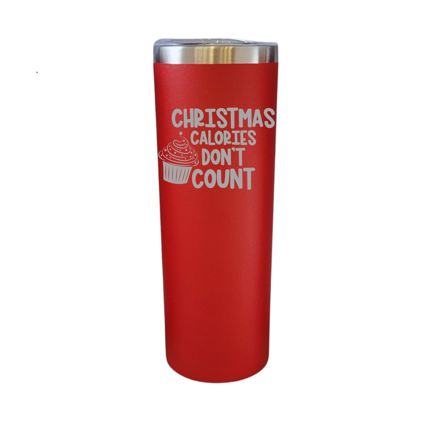 Christmas Calories Do Not Count Red 20oz Skinny Tumbler LA5167