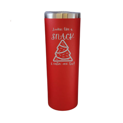 Lookin Like a Snack Christmas Tree Cake Red 20oz Skinny Tumbler LA5173