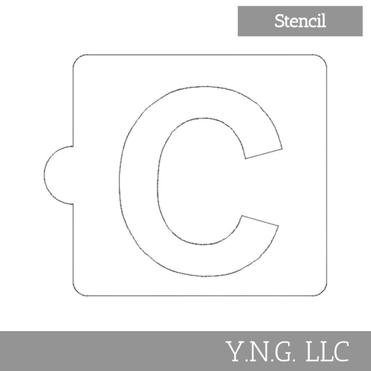 C Letter Alphabet Stencil for Cookies or Cakes USA Made LS107C