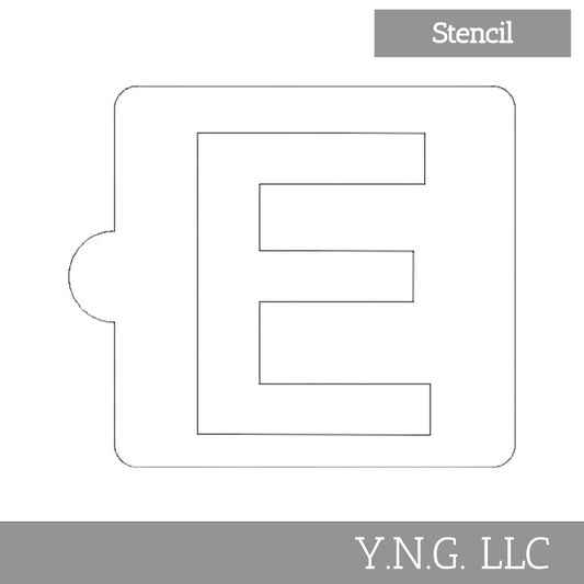 E Letter Alphabet Stencil for Cookies or Cakes USA Made LS107E