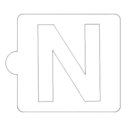 N Letter Alphabet Stencil for Cookies or Cakes USA Made LS107N
