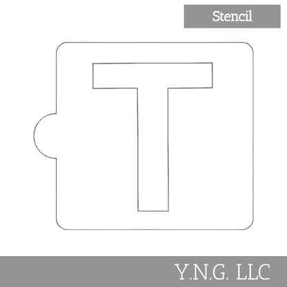 T Letter Alphabet Stencil for Cookies or Cakes USA Made LS107T