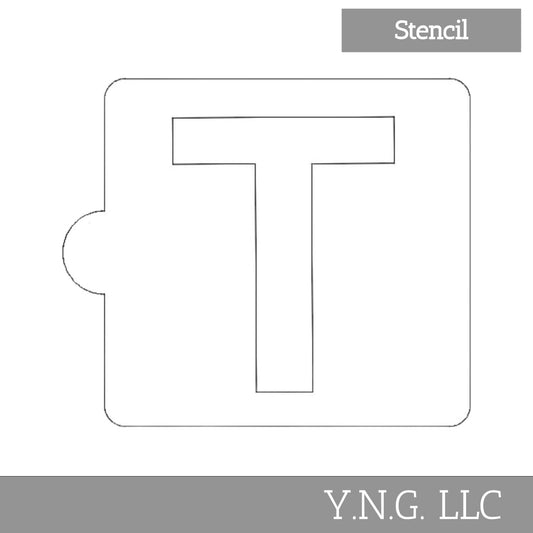 T Letter Alphabet Stencil for Cookies or Cakes USA Made LS107T