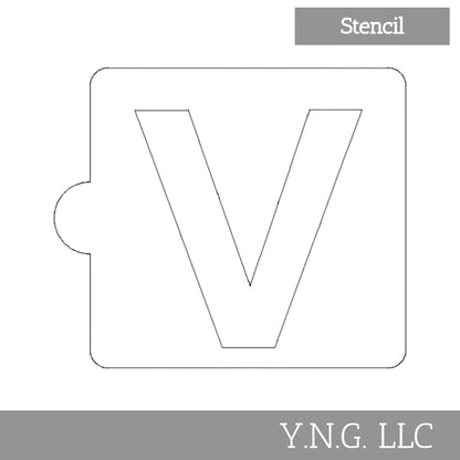 V Letter Alphabet Stencil for Cookies or Cakes USA Made LS107V
