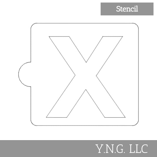 X Letter Alphabet Stencil for Cookies or Cakes USA Made LS107X