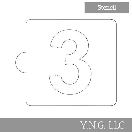 3 Number Counting Stencil for Cookies or Cakes USA Made LS108-3