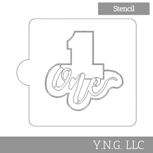 Number 1 Word Detailed Stencil for Cookies or Cakes USA Made LS2402