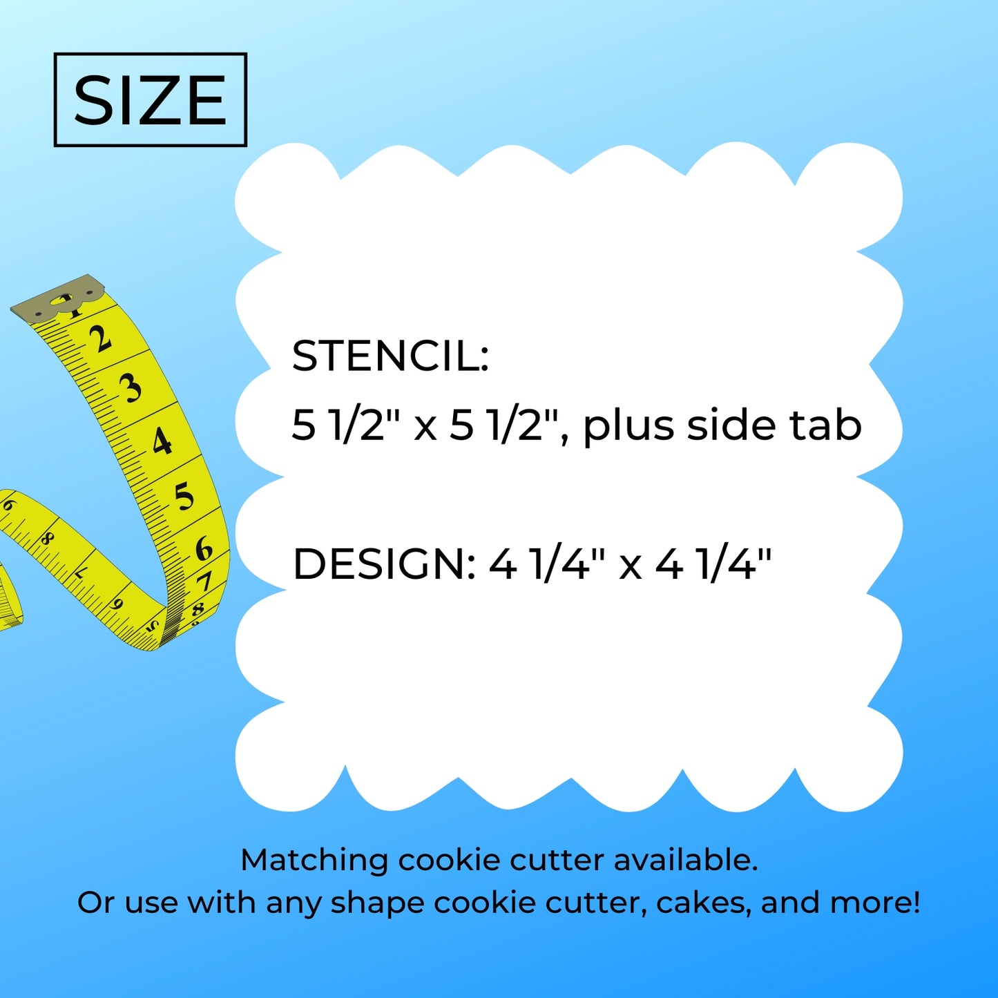 Number 2 Word Detailed Stencil for Cookies or Cakes USA Made LS2403