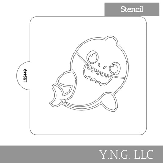 Daddy Shark Baby Cartoon Stencil for Cookies or Cakes USA Made LS2449