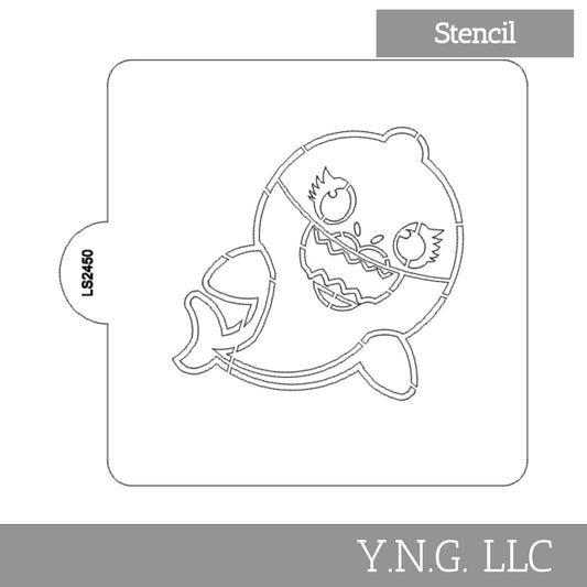 Mommy Shark Baby Cartoon Stencil for Cookies or Cakes USA Made LS2450