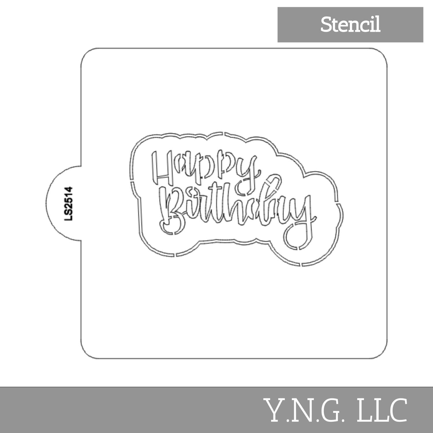 Happy Birthday Stencil for Crafts, Cookies, Cakes — The Cookie