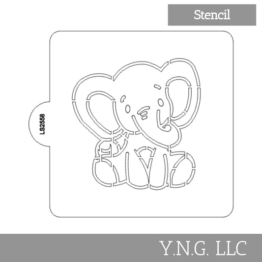 Baby Elephant Shower Stencil for Cookies or Cakes USA Made LS2558
