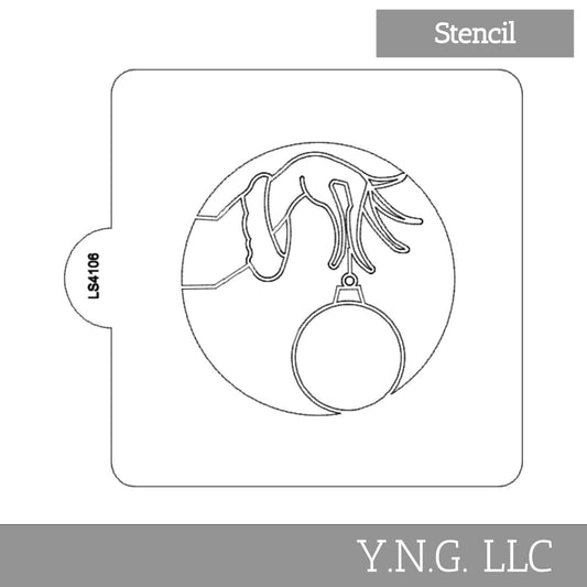 Grinch Holding Ornament Stencil for Cookies or Cakes USA Made LS4106