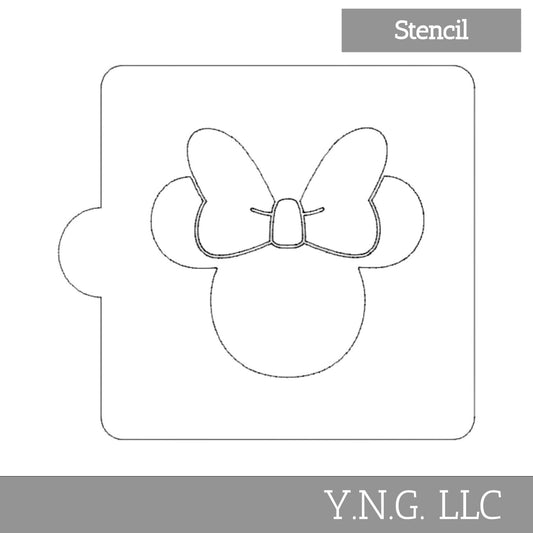 Minnie With Bow Face Stencil For Cookies Or Cakes USA Made LS530S