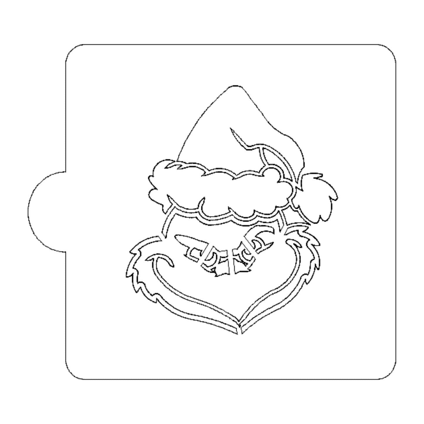LS682 A grinch face christmas stencil for cookies or cakes usa made ls682