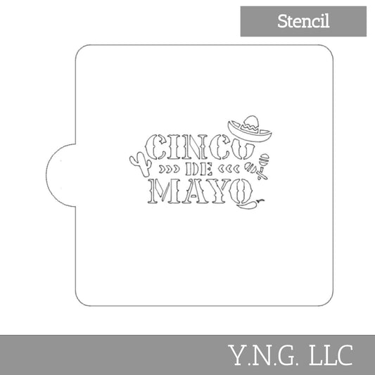 Cinco de Mayo Party Design Stencil for Cookies or Cake USA Made LS9054