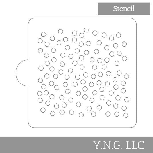 Scattered Dots Circles Pattern Stencil for Cookies or Cakes USA LS9056