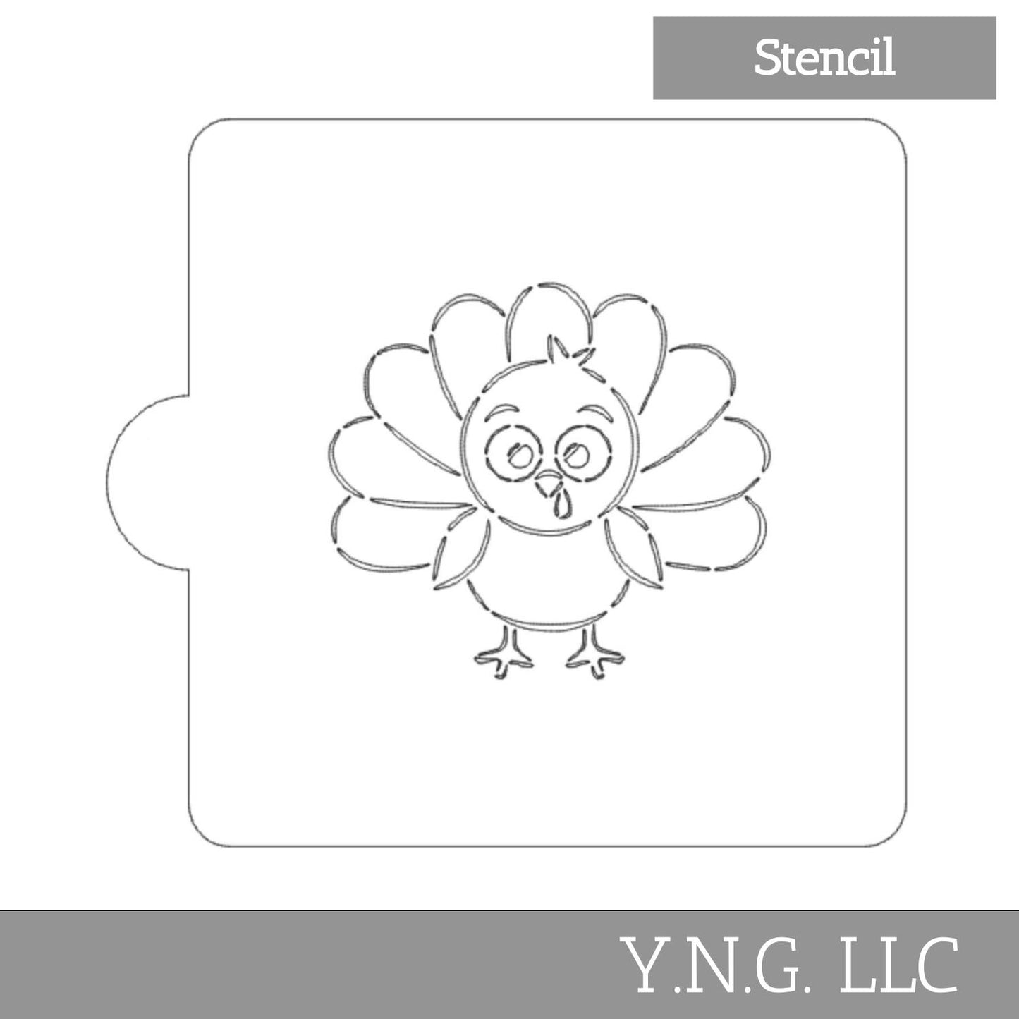 Turkey Cartoon Animal Stencil for Cookies or Cakes USA Made LS9057