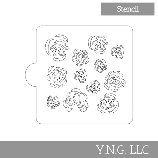 Rose Petals Blooms Pattern Stencil for Cookie or Cakes USA Made LS9070