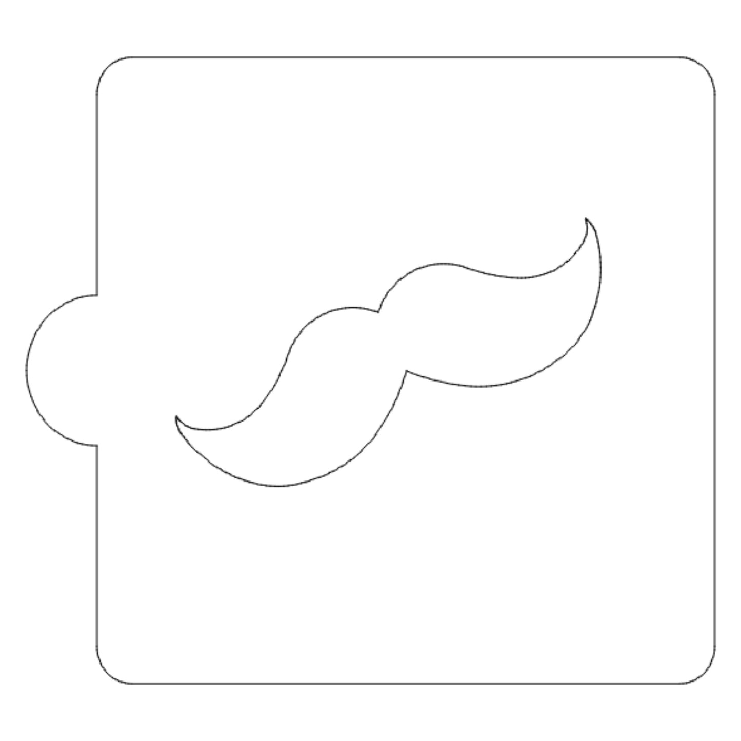 Mustache Outline Stencil for Cookies or Cakes USA Made LS93