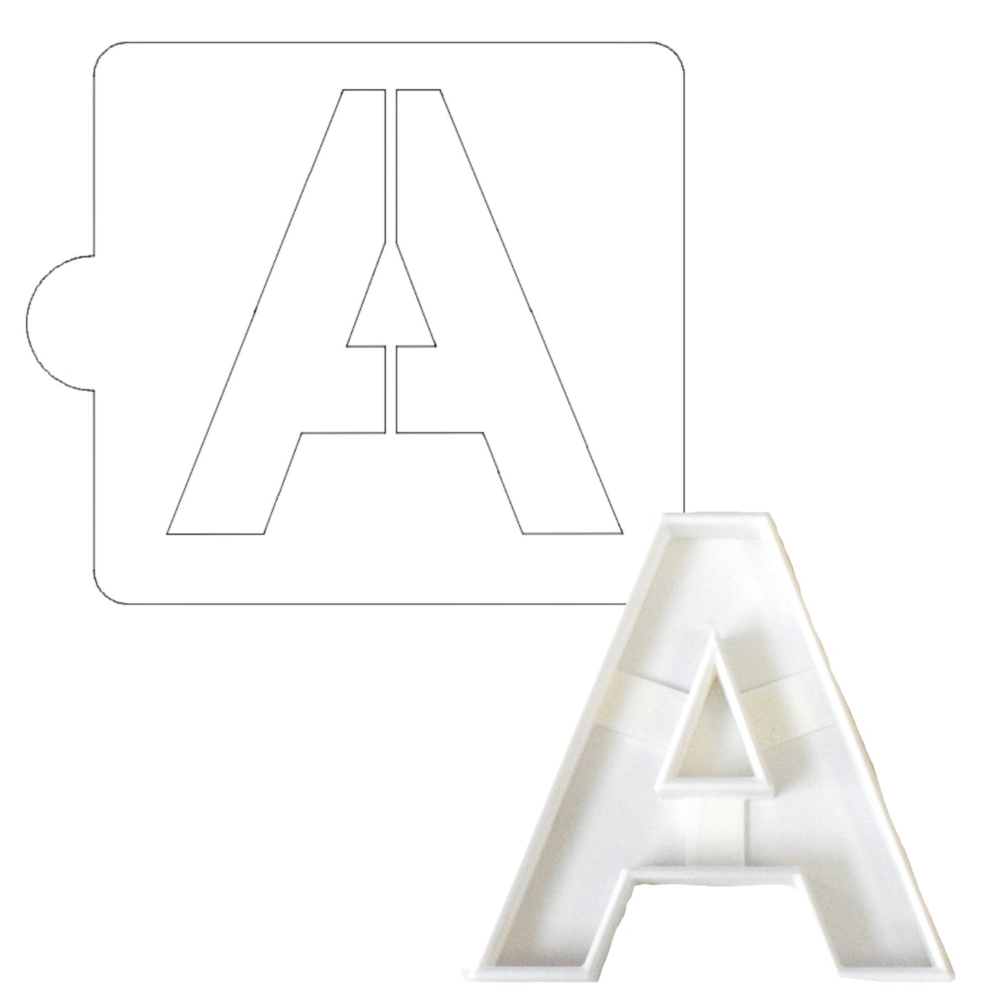 A Letter Alphabet Stencil And Cookie Cutter Set USA Made LSC107A
