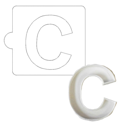 C Letter Alphabet Stencil And Cookie Cutter Set USA Made LSC107C