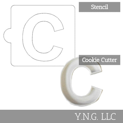 C Letter Alphabet Stencil And Cookie Cutter Set USA Made LSC107C