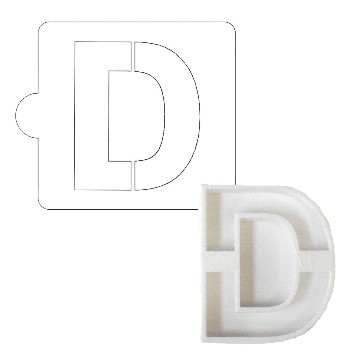 D Letter Alphabet Stencil And Cookie Cutter Set USA Made LSC107D