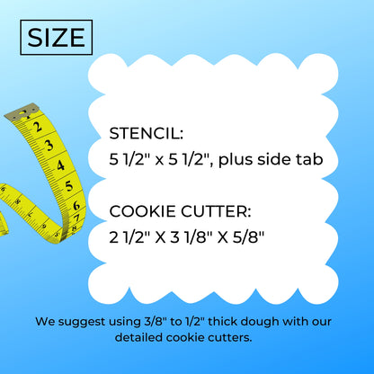 E Letter Alphabet Stencil And Cookie Cutter Set USA Made LSC107E
