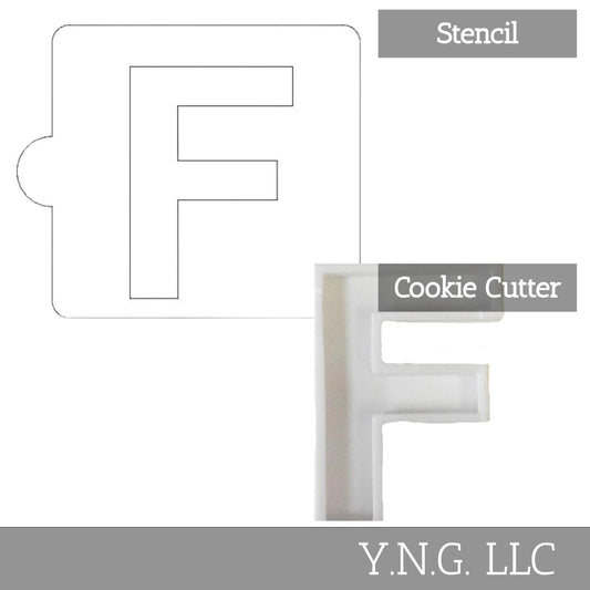 F Letter Alphabet Stencil And Cookie Cutter Set USA Made LSC107F