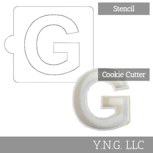 G Letter Alphabet Stencil And Cookie Cutter Set USA Made LSC107G