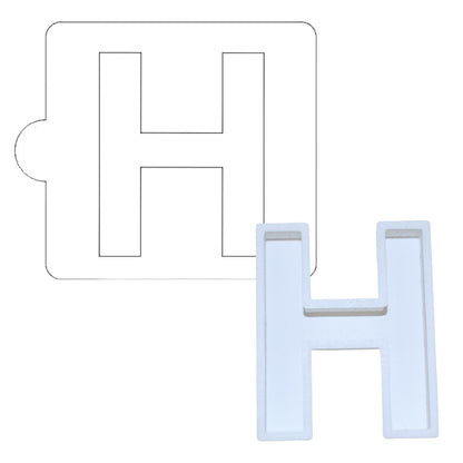 H Letter Alphabet Stencil And Cookie Cutter Set USA Made LSC107H