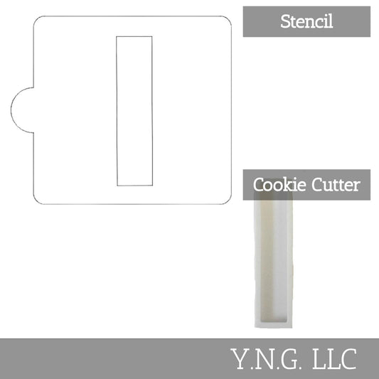 I Letter Alphabet Stencil And Cookie Cutter Set USA Made LSC107I