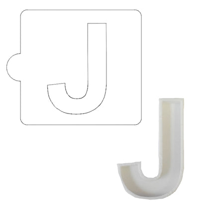 J Letter Alphabet Stencil And Cookie Cutter Set USA Made LSC107J