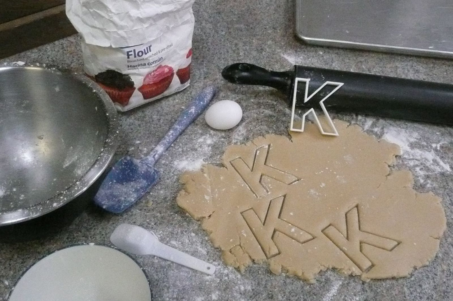 K Letter Alphabet Stencil And Cookie Cutter Set USA Made LSC107K