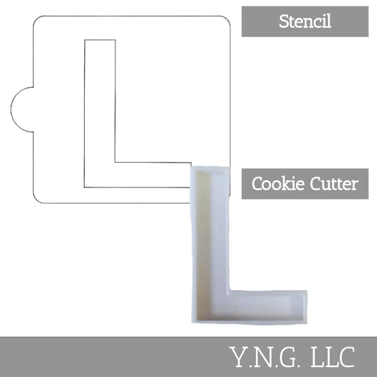 L Letter Alphabet Stencil And Cookie Cutter Set USA Made LSC107L