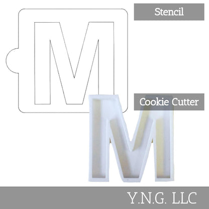 M Letter Alphabet Stencil And Cookie Cutter Set USA Made LSC107M