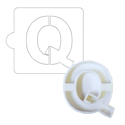 Q Letter Alphabet Stencil And Cookie Cutter Set USA Made LSC107Q