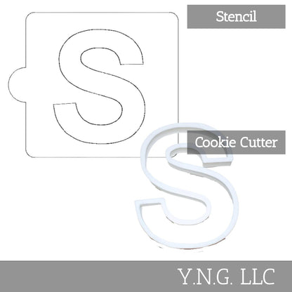 S Letter Alphabet Stencil And Cookie Cutter Set USA Made LSC107S