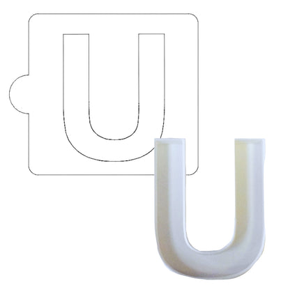 U Letter Alphabet Stencil And Cookie Cutter Set USA Made LSC107U