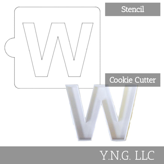 W Letter Alphabet Stencil And Cookie Cutter Set USA Made LSC107W