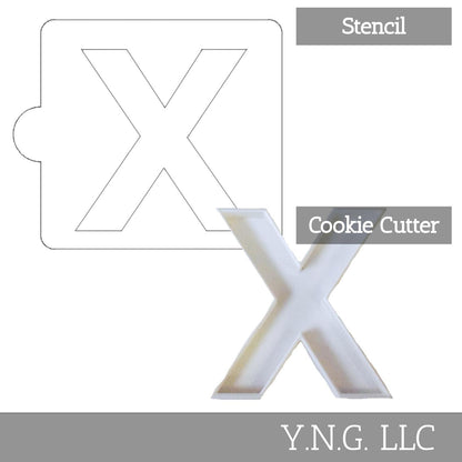 X Letter Alphabet Stencil And Cookie Cutter Set USA Made LSC107X