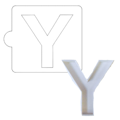 Y Letter Alphabet Stencil And Cookie Cutter Set USA Made LSC107Y