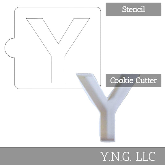 Y Letter Alphabet Stencil And Cookie Cutter Set USA Made LSC107Y
