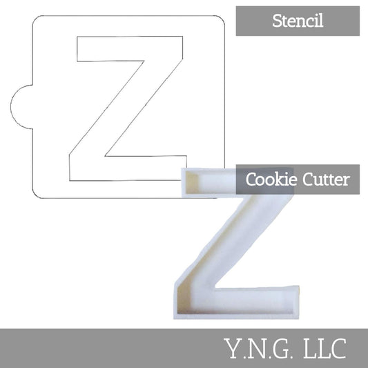 Z Letter Alphabet Stencil And Cookie Cutter Set USA Made LSC107Z