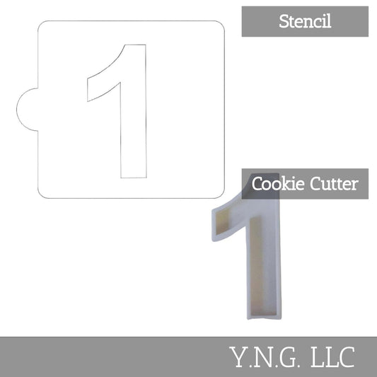 1 Number Counting Stencil And Cookie Cutter Set USA Made LSC108-1